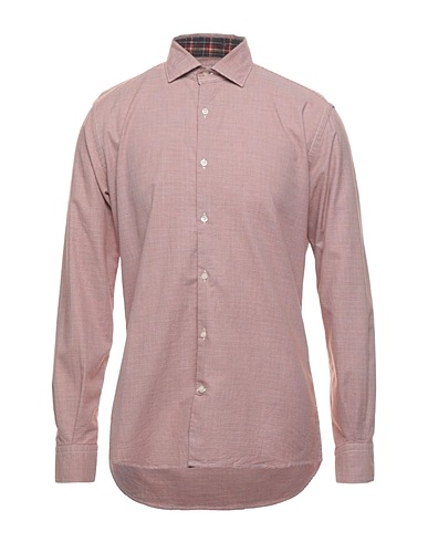 BROOKSFIELD Patterned shirt Rust 100% Cotton