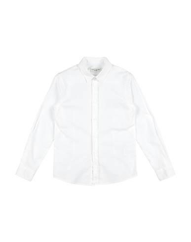 PAOLO PECORA Solid colour shirt White 97% Cotton, 3% Elastane