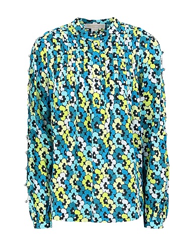 MICHAEL MICHAEL KORS Top 60S FLORAL LS TOP
 Azure 100% Hemp