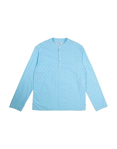 DONDUP Patterned shirt Azure 98% Cotton, 2% Polyester