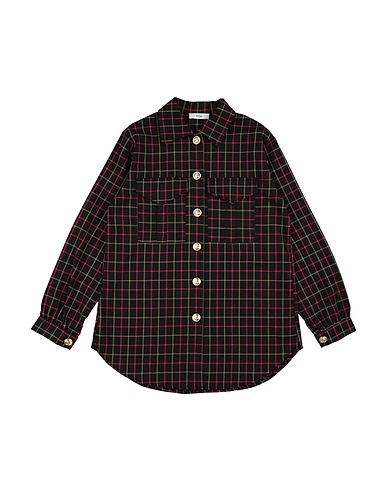 Y-CLÙ Patterned shirts & blouses Black 64% Polyester, 34% Rayon, 2% Elastane