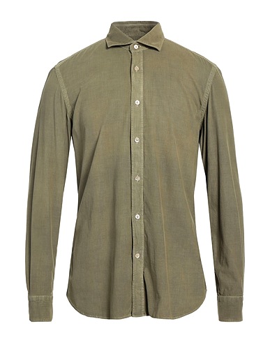 BOGLIOLI Camicia tinta unita Verde militare 100% Cotone