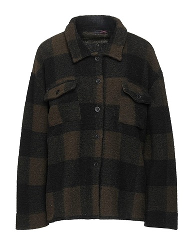 AMYA Checked shirt Military green 65% Polyester, 35% Wool