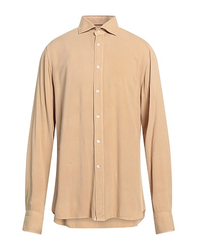 TINTORIA MATTEI 954 Camicia tinta unita Beige 100% Viscosa