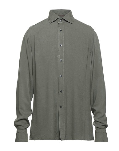 TINTORIA MATTEI 954 Solid colour shirt Military green 100% Viscose