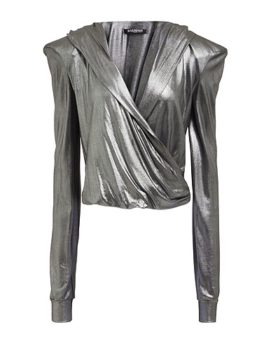 BALMAIN Top Silver 90% Viscose, 10% Acrylic