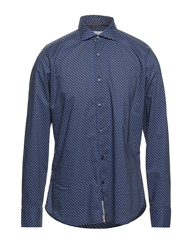 TINTORIA MATTEI 954 Patterned shirt Blue 100% Cotton