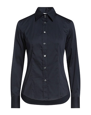 CALIBAN Solid color shirts & blouses Midnight blue 70% Cotton, 27% Polyamide, 3% Elastane