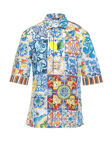 DOLCE&GABBANA Patterned shirt Azure 100% Cotton