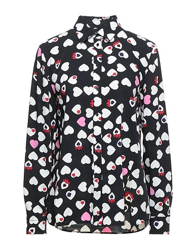 ARMANI EXCHANGE Patterned shirts & blouses Black 92% Polyester, 8% Elastane