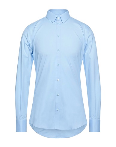 DOLCE&GABBANA Camicia tinta unita Celeste 97% Cotone, 3% Elastan