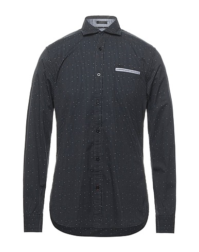 GUESS Striped shirt Black 97% Cotton, 3% Elastane