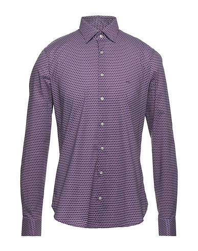 MICHAEL KORS MENS Patterned shirt Burgundy 97% Cotton, 3% Elastane