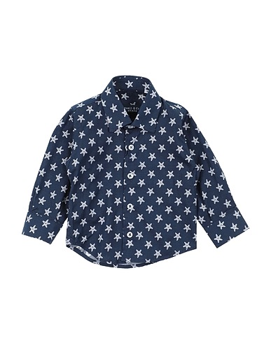 MANUELL & FRANK Patterned shirt Midnight blue 97% Cotton, 3% Elastane