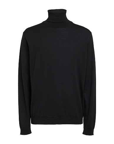 ROBERTO COLLINA Polo neck Black 100% Merino Wool