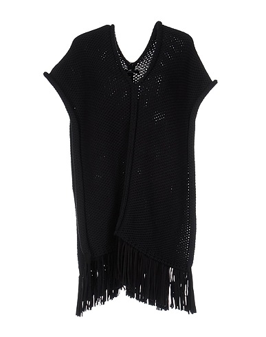 ELISABETTA FRANCHI Cape Black 64% Cotton, 36% Polyamide, Synthetic fibers