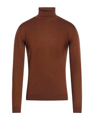 ROBERTO COLLINA Polo neck Brown 100% Merino Wool