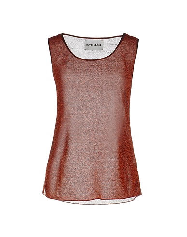 BRAND UNIQUE Sleeveless sweater Rust 70% Polyamide, 30% Polyester