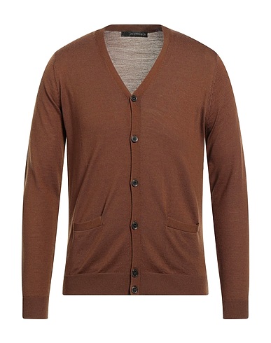 JEORDIE'S Cardigan Dark brown 100% Virgin Wool