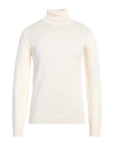 ROBERTO COLLINA Polo neck Ivory 100% Merino Wool