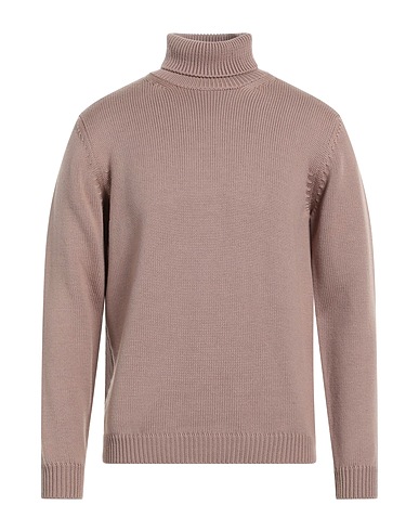 ROBERTO COLLINA Turtleneck Light brown 100% Merino Wool