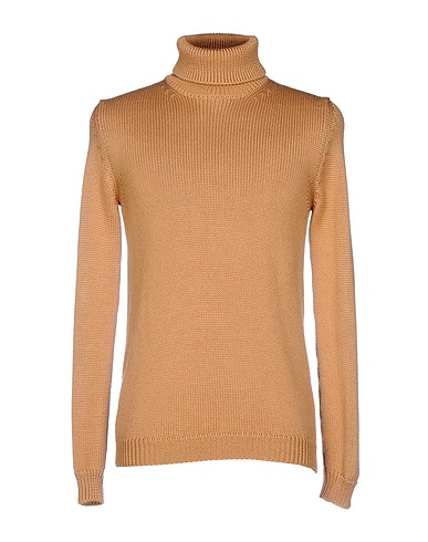ROBERTO COLLINA Polo neck Camel 100% Merino Wool