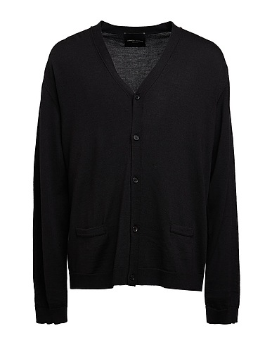 ROBERTO COLLINA Cardigan Black 100% Merino Wool