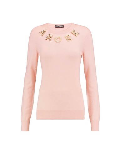 DOLCE&GABBANA Maglia in Cachemire Rosa 100% Cachemire