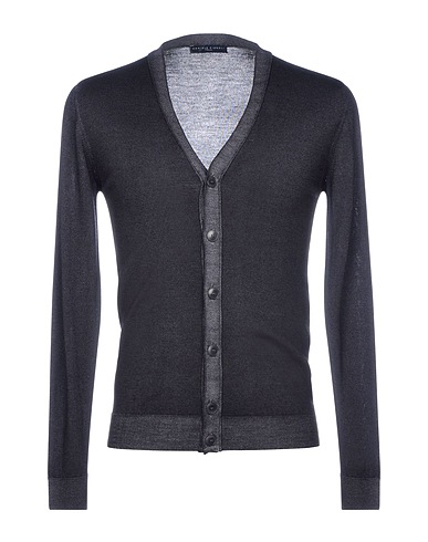 DANIELE FIESOLI Cardigan Charcoal 100% Merino Wool