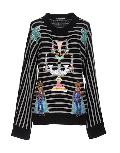 DOLCE&GABBANA Cashmere jumper Black 100% Cashmere, Polyester, Crystal, Glass, Acrylic