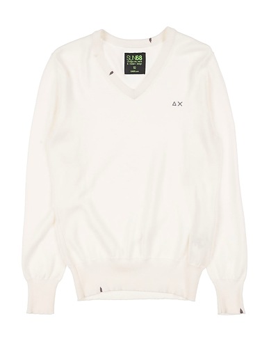 SUN 68 Pullover Elfenbein 100% Baumwolle