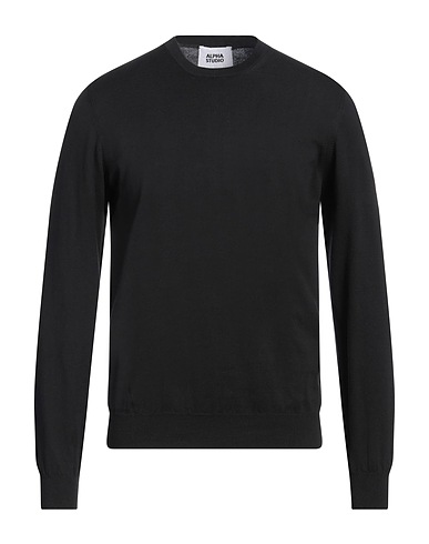 ALPHA STUDIO Jumper Black 100% Cotton