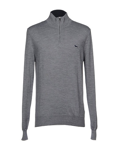 HARMONT & BLAINE Pullover mit Zipper  Grau 100% Wolle