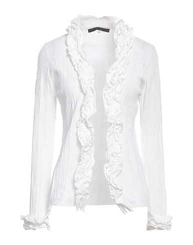 TERRE ALTE Cardigan Bianco 100% Cotone Pima
