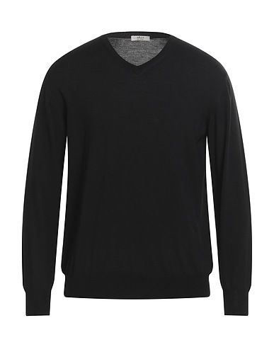 ONES Pullover Nero 100% Super 160s Lana