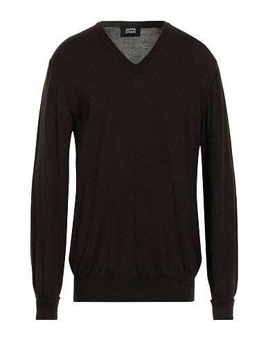 ALPHA STUDIO | Dark brown Men‘s Sweater | YOOX