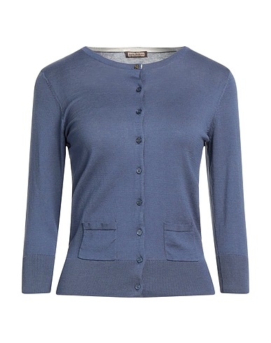 MALÌPARMI Cardigan Slate blue 53% Silk, 47% Cotton