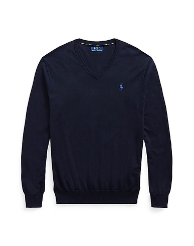 POLO RALPH LAUREN Jumper Pima Cotton Sweater		 Midnight blue 100% Cotton