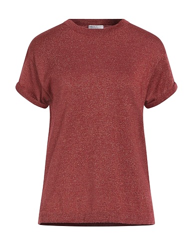 BRUNELLO CUCINELLI Cashmere blend Brick 51% Cashmere, 22% Silk, 20% Polyamide, 7% Metallic Polyester
