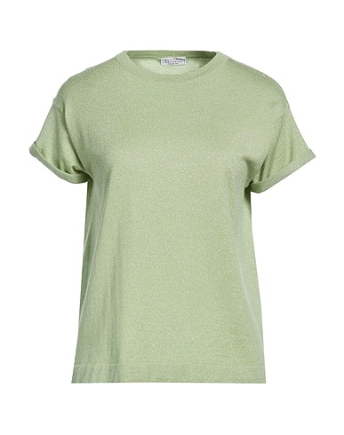 BRUNELLO CUCINELLI Jumper VERDE CHIARO 51% Cashmere, 22% Silk, 20% Polyamide, 7% Metallic Polyester