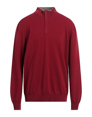 GRAN SASSO Jumper with zip Brick red 80% Wool, 10% Cashmere, 10% Viscose, Polyester, Polyurethane