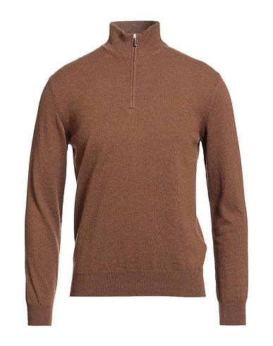 MOORER Maglia con zip Nocciola 100% Cachemire