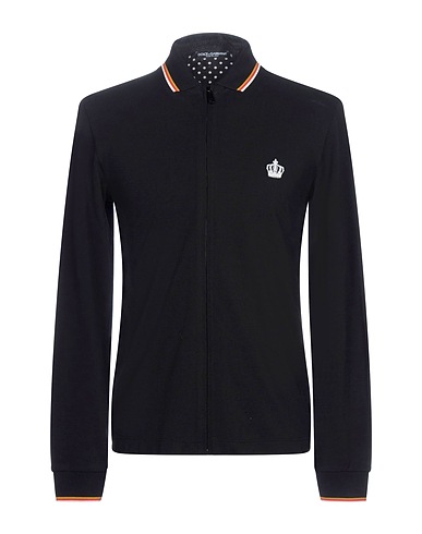 DOLCE&GABBANA Solid colour shirt Black 95% Cotton, 5% Silk