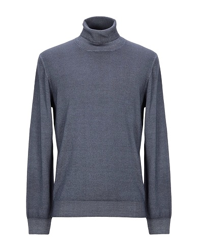 GRAN SASSO Polo neck Slate blue 100% Virgin Wool