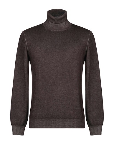 GRAN SASSO Polo neck Dark brown 100% Virgin Wool