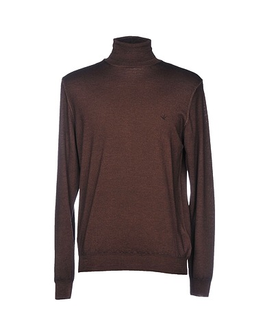 BROOKSFIELD Polo neck Dark brown 100% Virgin Wool