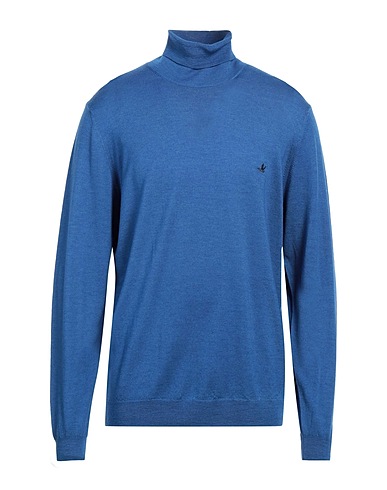 BROOKSFIELD Polo neck Bright blue 100% Virgin Wool