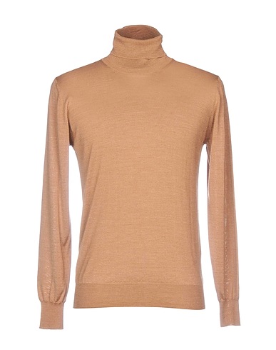 VNECK Polo neck Camel 70% Wool, 30% Silk
