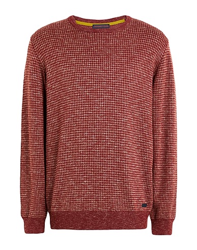 TRUSSARDI JEANS Jumper Brick red 25% Virgin Wool, 25% Acrylic, 25% Viscose, 17% Cotton, 8% Linen