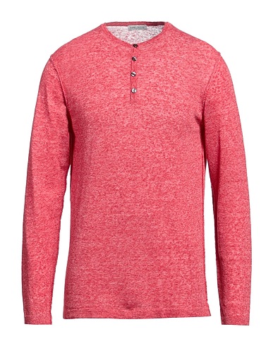 DANIELE ALESSANDRINI HOMME Pullover Ziegelrot 80% Polyester, 20% Leinen